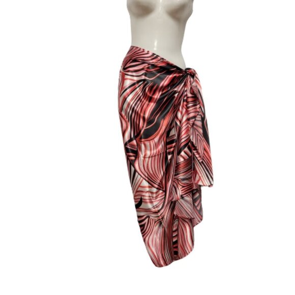 Red and Black Pareo Sarong Skirt Strapless Dress Beach Wedding - NEW - Picture 10 of 12